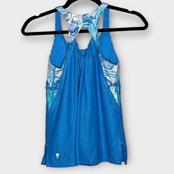 IVIVVA Lululemon dual layered blue tank built in shelf bra size 12 - Picture 2 of 4